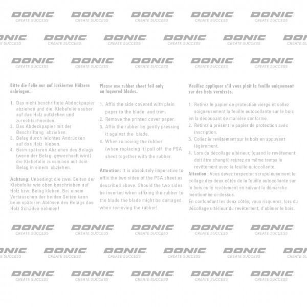 Donic Belagklebefolie Donic Belagklebefolie