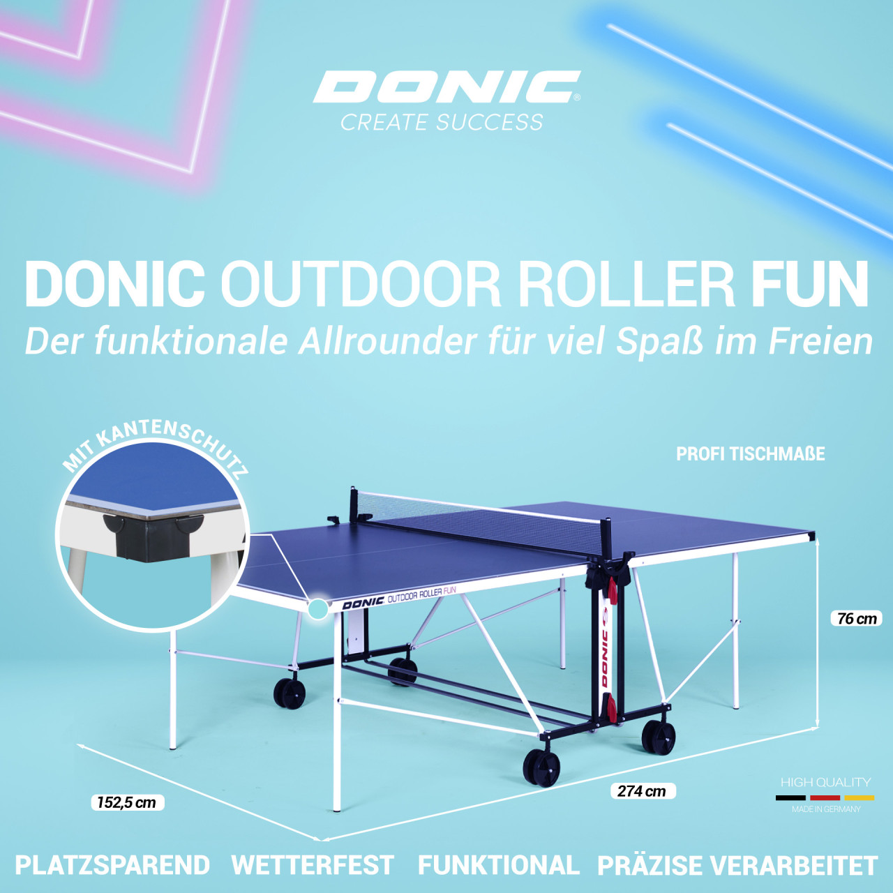 DONIC OUTDOOR ROLLER Fun blau (Abholpreis DM Erfurt ab 10.06.25) 