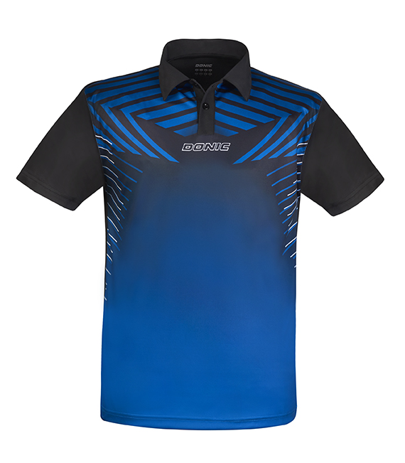 Donic Polo-Shirt Boost blau/sw Donic Polo-Shirt Boost blau/sw